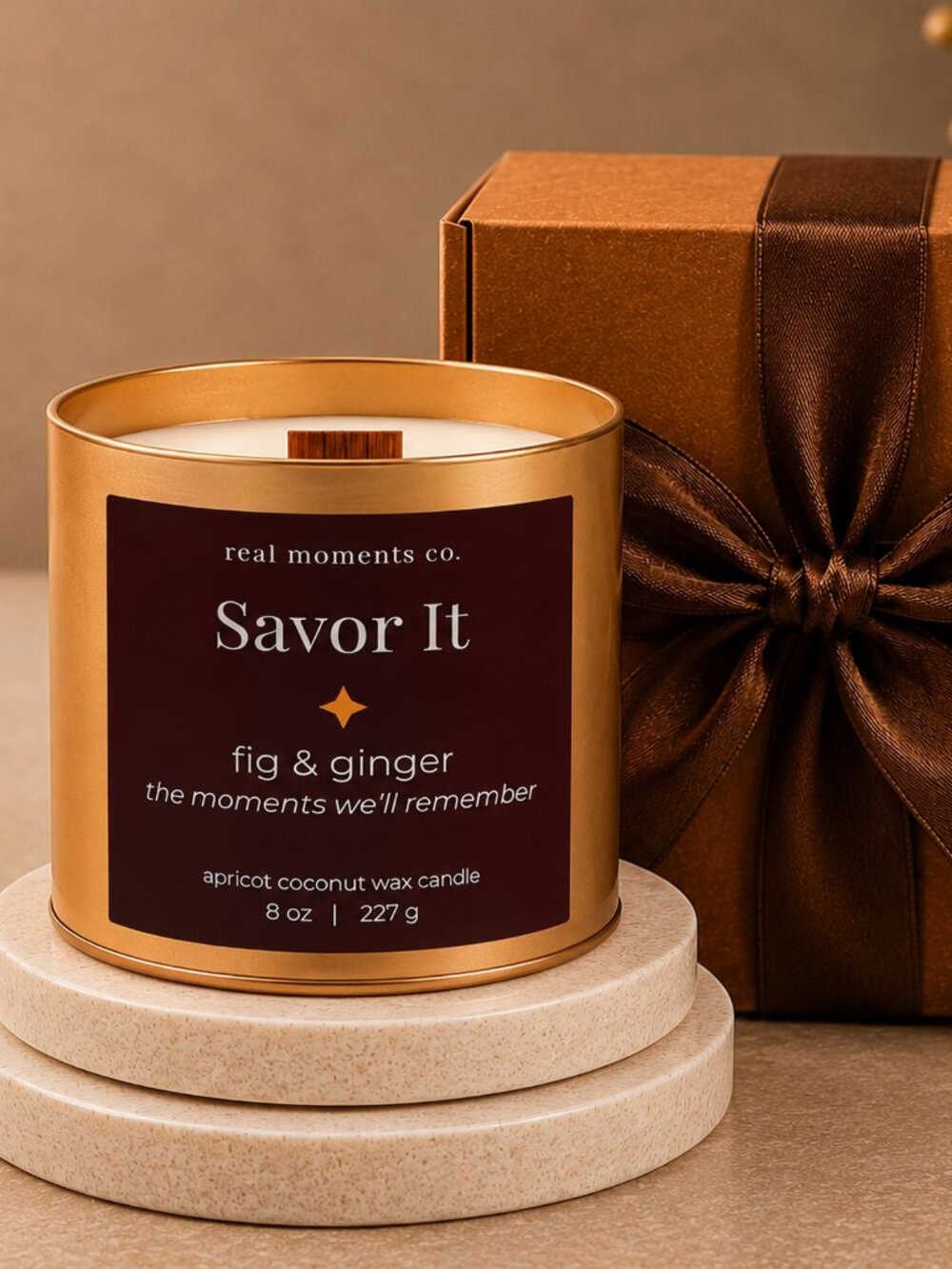 Savor It Harvest Candle, Fig & Ginger Candle, Luxury Fall Candle, Wood Wick